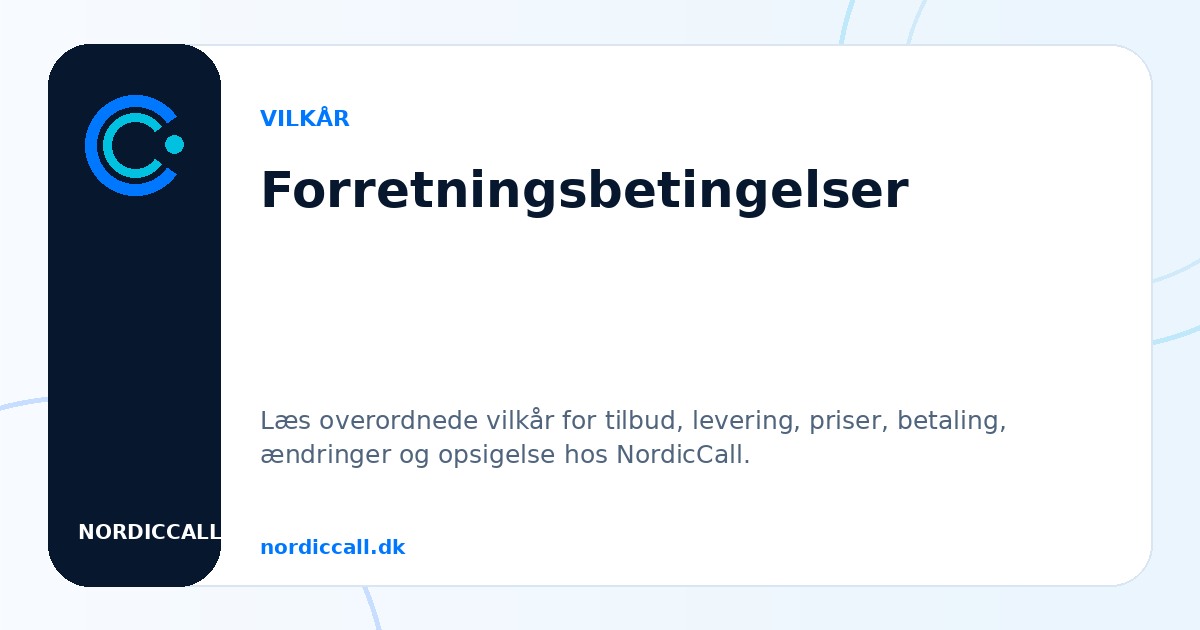 Forretningsbetingelser