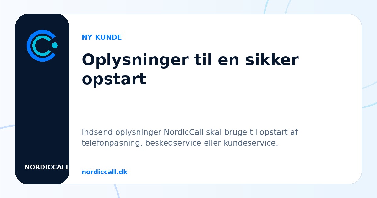 Oplysninger til en sikker opstart